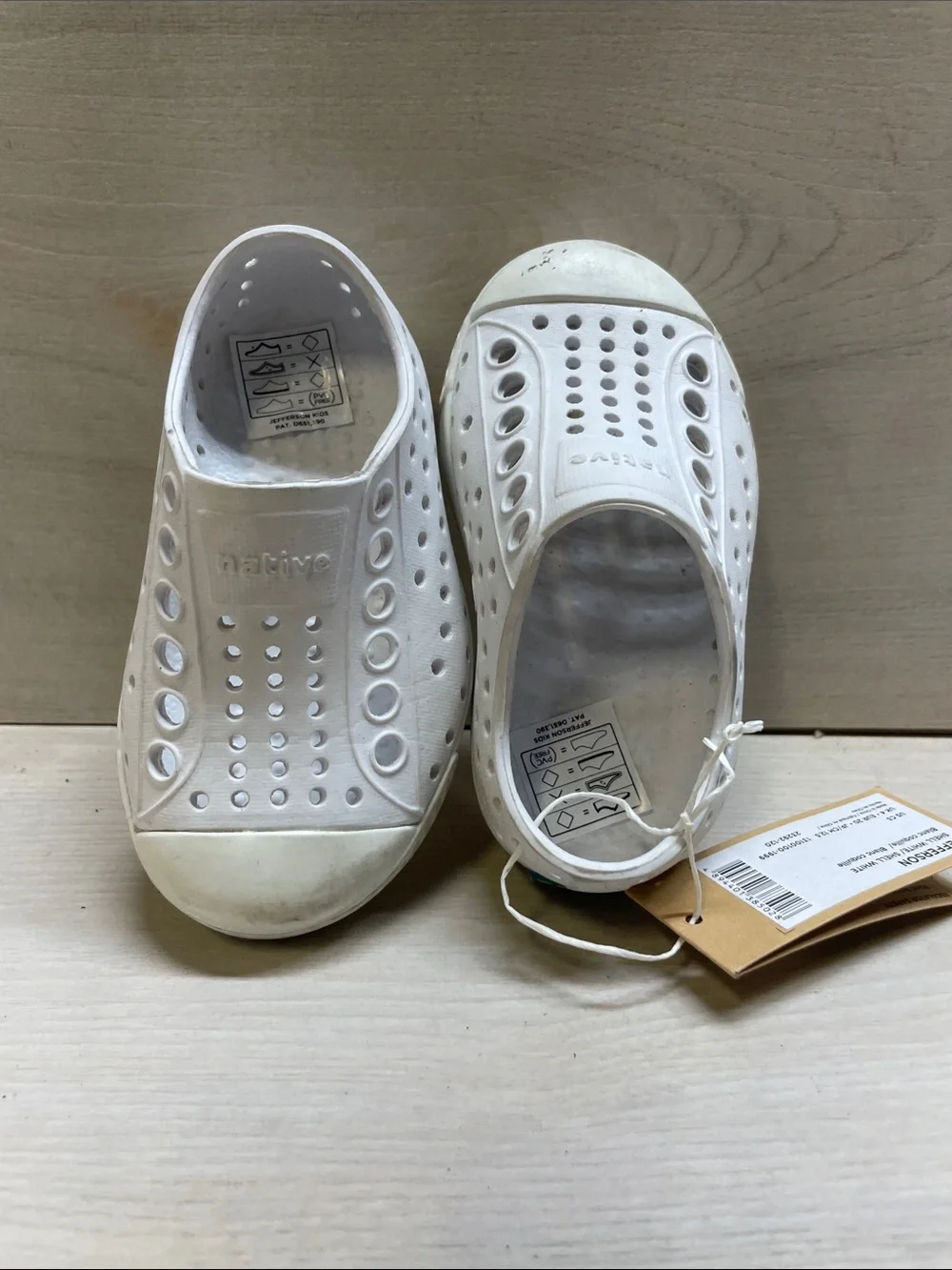 Native Kids Water Shoe Slip-On in White #1169